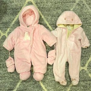 Set of two baby absorba bunting suits